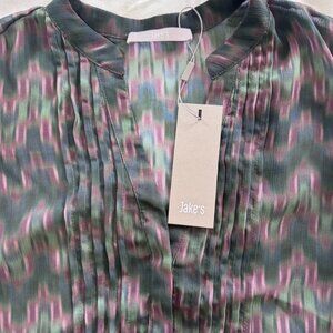 Jake’s Sheer Printed Blouse – Size 36 (S), New with Tags